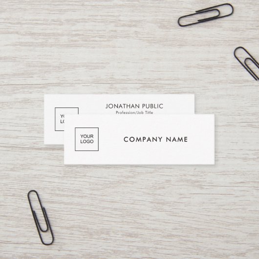 Laden Sie Ihr Geschäft-Logo Modern Simple Vorlage Mini Visitenkarte (Vorderseite/Rückseite Beispiel)