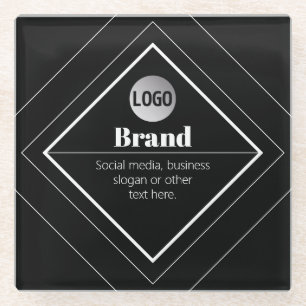 Laden Sie Ihr Logo & anpassbaren Textdesign hoch Glasuntersetzer