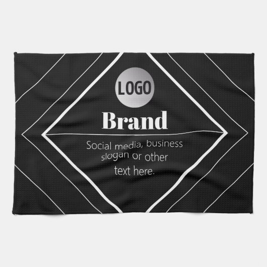 Laden Sie Ihr Logo & anpassbares Textdesign hoch Geschirrtuch (Horizontal)