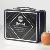 Laden Sie Ihr Logo & anpassbares Textdesign hoch Metall Brotdose (Beispiel)