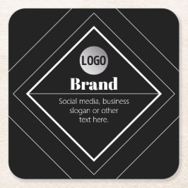 Laden Sie Ihr Logo & anpassbares Textdesign hoch Rechteckiger Pappuntersetzer