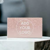 Laden Sie Ihr Logo chic blush Rose gold ombre hoch Visitenkarte