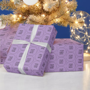 Laden Sie Ihr Logo Marken-Elegantes Lila Geschäft Geschenkpapier