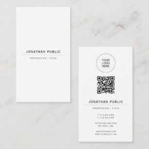Laden Sie Ihr Logo Modern Elegant Vorlage QR-Code Visitenkarte