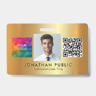 Laden Sie Ihr Logo QR-Code Mitarbeiterfoto Gold ho Ausweis