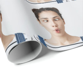 Laden Sie Ihr lustiges Gesichtsfoto Selfie hoch Geschenkpapier