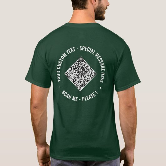 Laden Sie Ihr QR-Code Custom Text T-Shirt Beispiel (Rückseite)