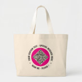 Laden Sie Ihr QR-Code-Tasche Beispiel Custom Text  Jumbo Stoffbeutel (Vorne)