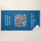Laden Sie Ihr QR-Code-Text-Strandtuch-Beispiel hoc Strandtuch (Vorderseite)