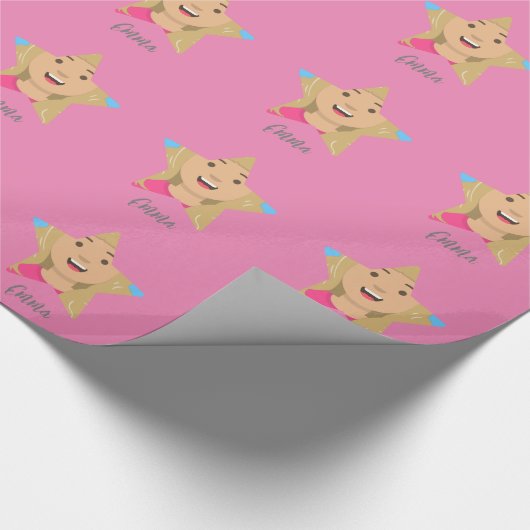 Laden Sie Ihr Superstar Star Shape Pattern Weihnac Geschenkpapier (Ecke)