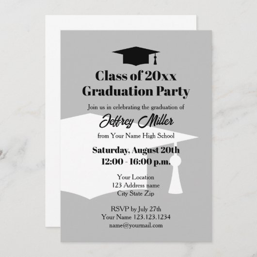 Laden Sie Ihre eigene Digital Graduation Party her Einladung (Vorne/Hinten)