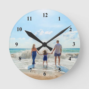 Laden Sie Ihre Foto-Wanduhr als Familien-Geschenk Runde Wanduhr