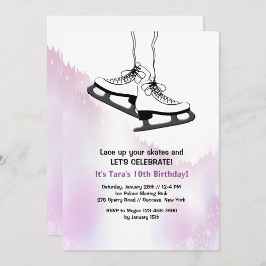 Laden Sie Ihre Skate ein (weiß) Einladung (Vorne/Hinten)