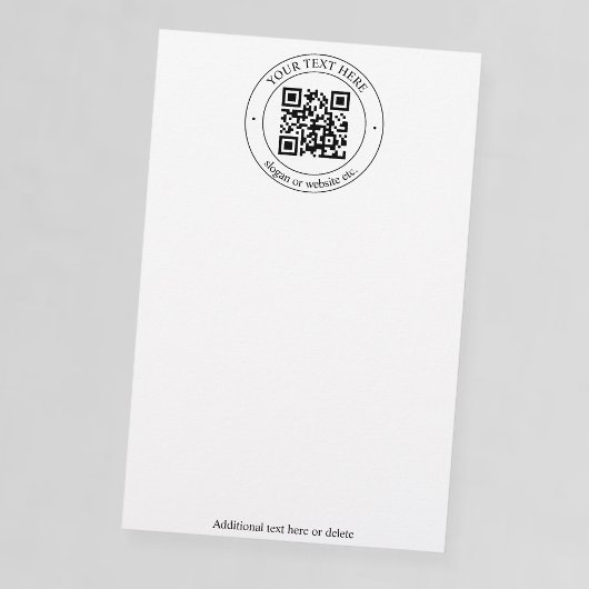 Laden Sie Ihren eigenen QR-Code und Ihren anpassba Briefpapier