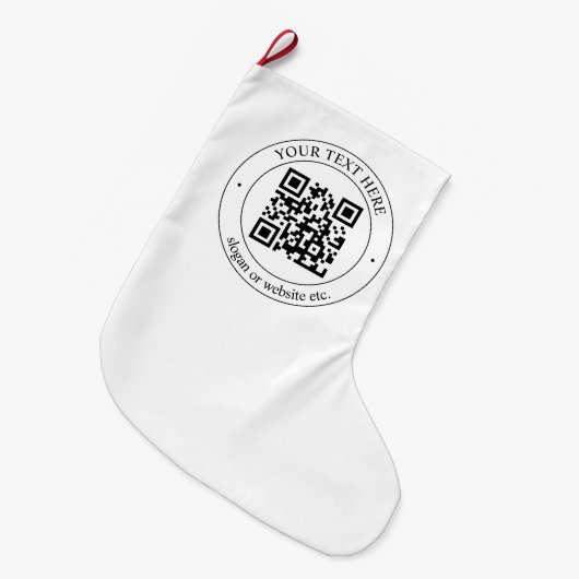 Laden Sie Ihren eigenen QR-Code und Ihren anpassba Großer Weihnachtsstrumpf (Vorderansicht (hängend))