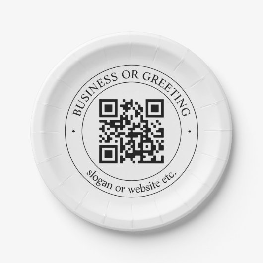 Laden Sie Ihren eigenen QR-Code und Ihren anpassba Pappteller (Vorderseite)