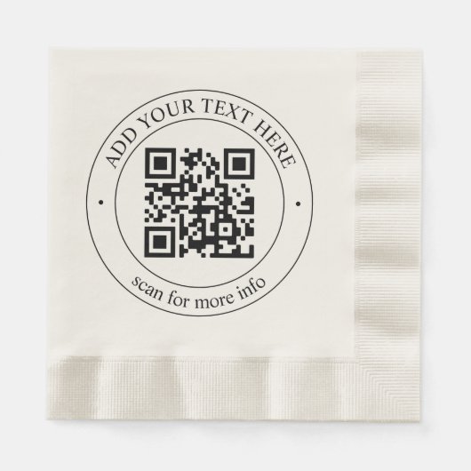 Laden Sie Ihren eigenen QR-Code und Ihren anpassba Serviette (Vorderseite)