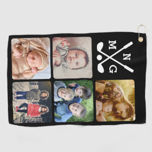 Laden Sie Ihren Foto-Namen mit Monogramm hoch Golfhandtuch