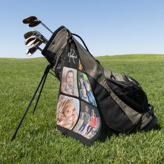 Laden Sie Ihren Foto-Namen mit Monogramm hoch Golfhandtuch (Gras)