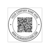 Laden Sie Ihren QR-Code-Rundstempel mit Text hoch Gummistempel (Prägung)