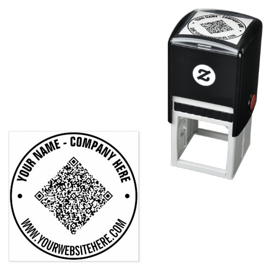 Laden Sie Ihren QR-Code und Text rund Stempel Beis (Beispiel)
