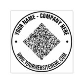 Laden Sie Ihren QR-Code und Text rund Stempel Beis (Design)