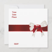 Laden Sie Jeden Anlaß Red White Niedlich Bow ein Einladung (Rückseite)