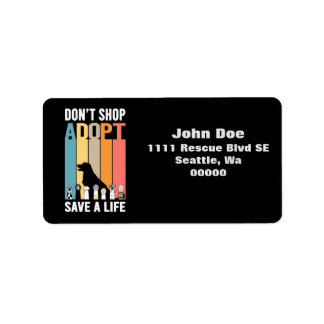 Laden Sie keine Adoptierend Pet Rescue Rücksendead Adressaufkleber