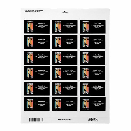 Laden Sie keine Adoptierend Pet Rescue Rücksendead Adressaufkleber (Vorne)