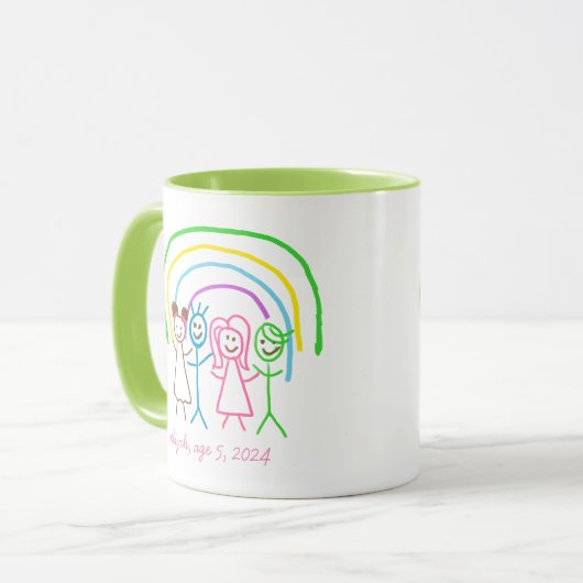 Laden Sie Kinder hoch, die Kids-Artwork zu Grün Ge Tasse (Vorderseite Links)