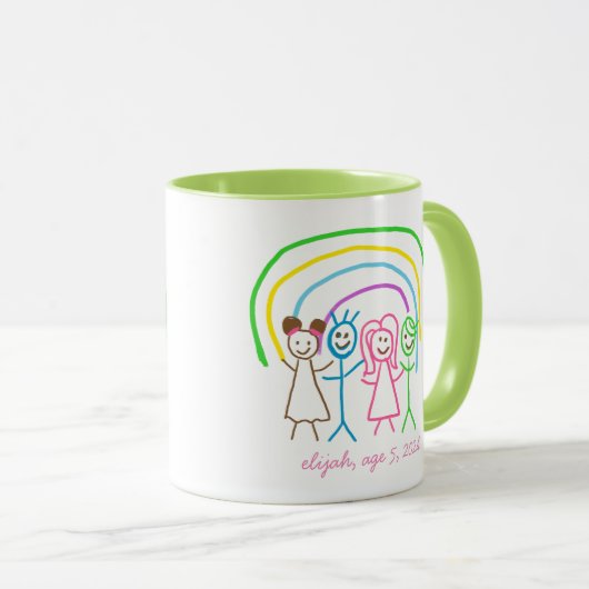 Laden Sie Kinder hoch, die Kids-Artwork zu Grün Ge Tasse (VorderseiteRechts)