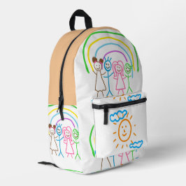 Laden Sie Kinder hoch, in denen Kids-Artwork Gezei Bedruckter Rucksack