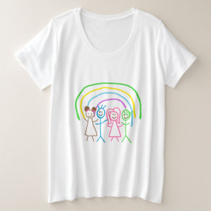 Laden Sie Kinder hoch, in denen Kids-Artwork Gezei Große Größe T-Shirt