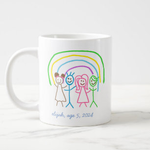 Laden Sie Kinder hoch, in denen Kids-Artwork Gezei Jumbo-Tasse