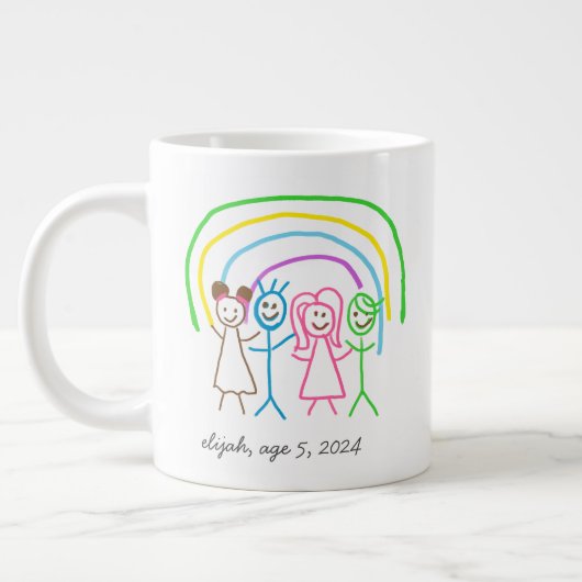 Laden Sie Kinder hoch, in denen Kids-Artwork Gezei Jumbo-Tasse (Links)