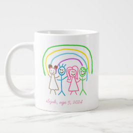 Laden Sie Kinder hoch, in denen Kids-Artwork Gezei Jumbo-Tasse