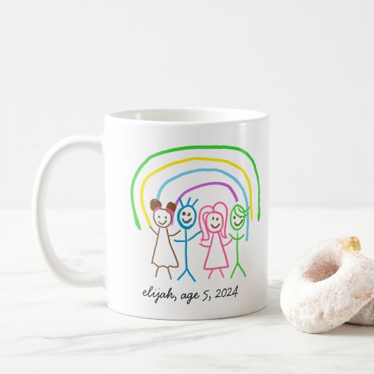 Laden Sie Kinder hoch, in denen Kids-Artwork Gezei Kaffeetasse (Mit Donut)