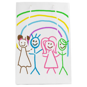 Laden Sie Kinder hoch, in denen Kids-Artwork Gezei Mittlere Geschenktüte