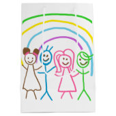 Laden Sie Kinder hoch, in denen Kids-Artwork Gezei Mittlere Geschenktüte (Rückseite)