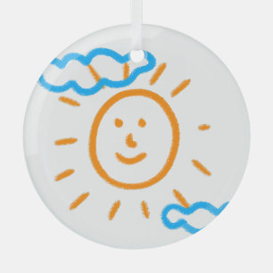 Laden Sie Kinder hoch, in denen Kids-Artwork Gezei Ornament Aus Glas