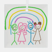 Laden Sie Kinder hoch, in denen Kids-Artwork Gezei Ornament Aus Glas (Rückseite)