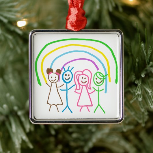 Laden Sie Kinder hoch, in denen Kids-Artwork Gezei Ornament Aus Metall (Baum)