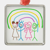 Laden Sie Kinder hoch, in denen Kids-Artwork Gezei Ornament Aus Metall (Vorne)