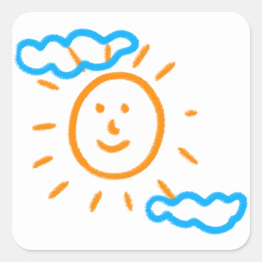 Laden Sie Kinder hoch, in denen Kids-Artwork Gezei Quadratischer Aufkleber (Vorderseite)