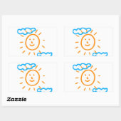 Laden Sie Kinder hoch, in denen Kids-Artwork Gezei Rechteckiger Aufkleber (Blatt)