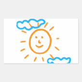 Laden Sie Kinder hoch, in denen Kids-Artwork Gezei Rechteckiger Aufkleber (Vorderseite)