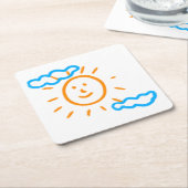 Laden Sie Kinder hoch, in denen Kids-Artwork Gezei Rechteckiger Pappuntersetzer (angewinkelt)