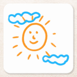 Laden Sie Kinder hoch, in denen Kids-Artwork Gezei Rechteckiger Pappuntersetzer