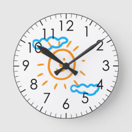 Laden Sie Kinder hoch, in denen Kids-Artwork Gezei Runde Wanduhr