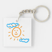 Laden Sie Kinder hoch, in denen Kids-Artwork Gezei Schlüsselanhänger (Rückseite)